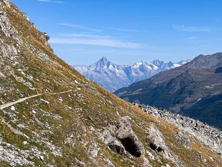 Trail running in the shadow of the 4000m peaks