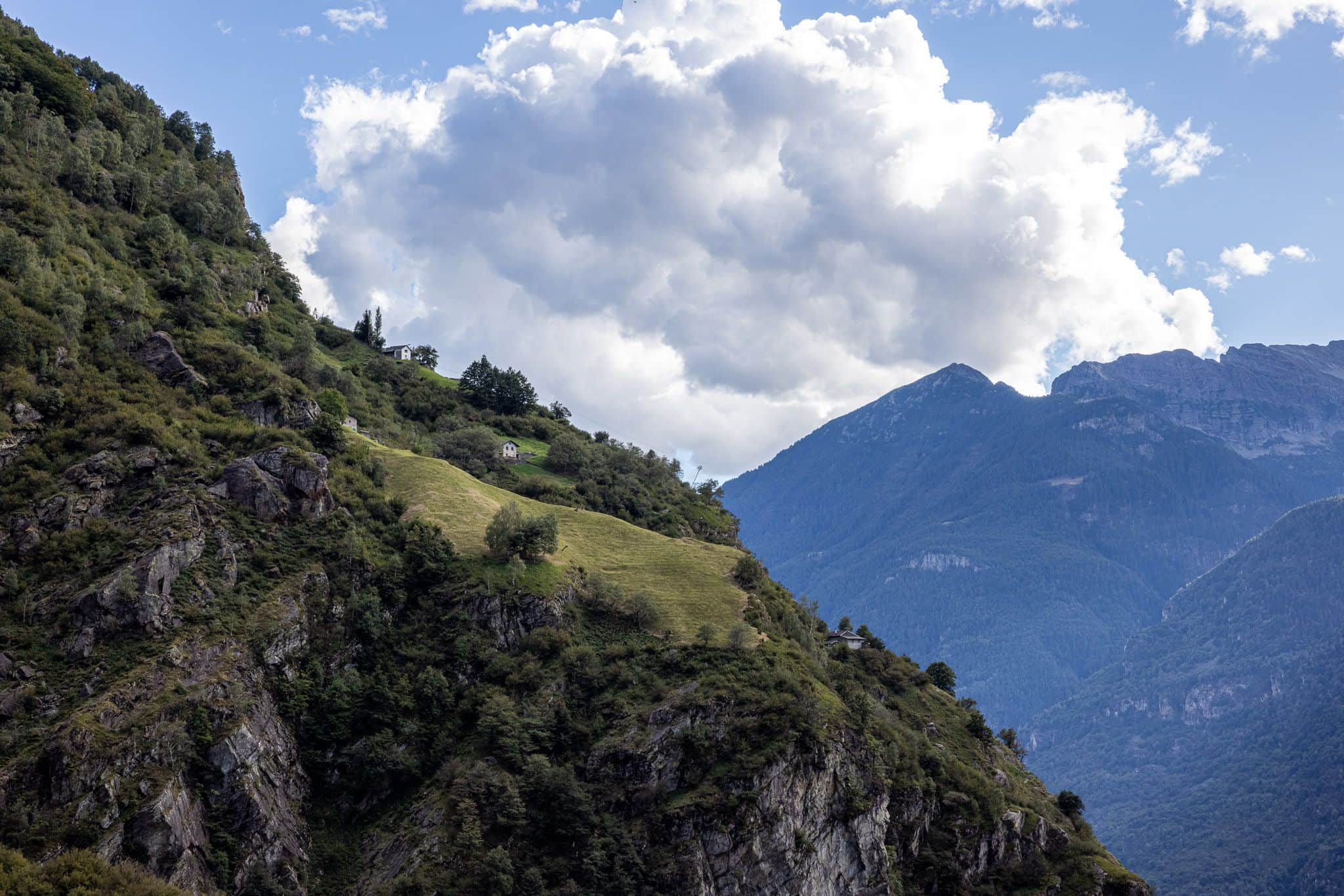 Natural balcony of Alpe Pianezza high above Biasca.