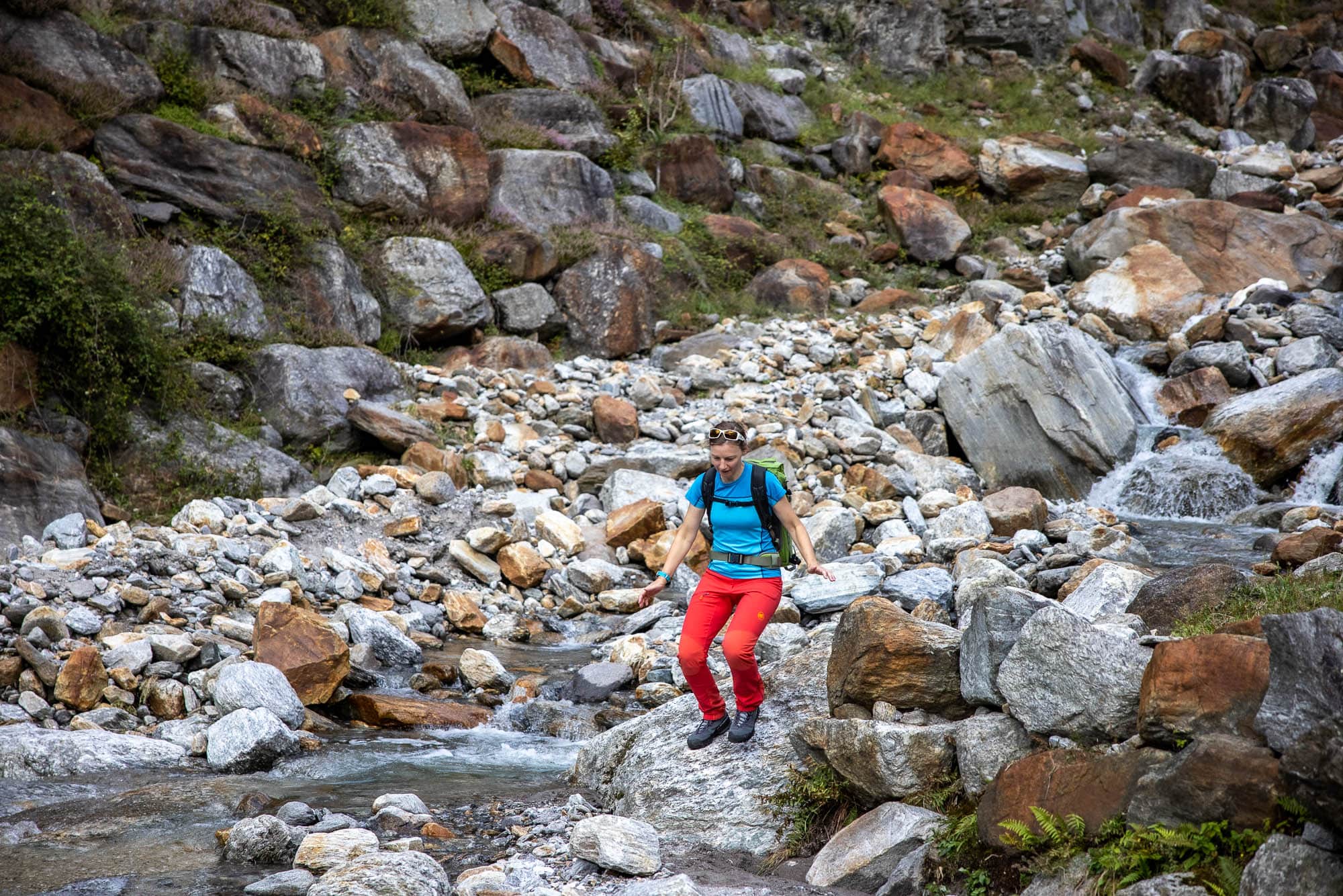 Last hurdle: crossing the rubble cone at the Crenone. So, now we're done!