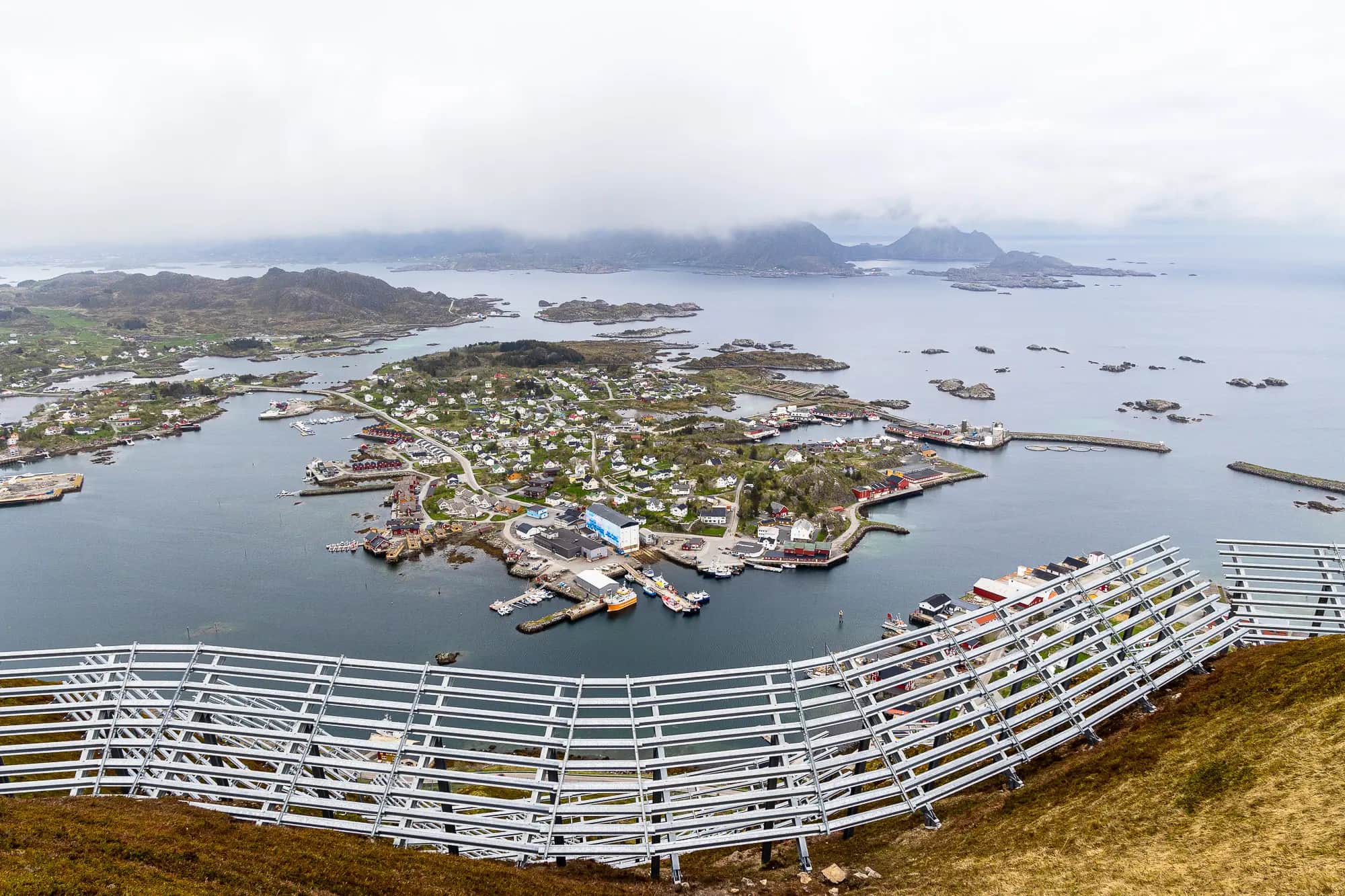 Panoramic view over Vestvagøy on the Lofoten islands