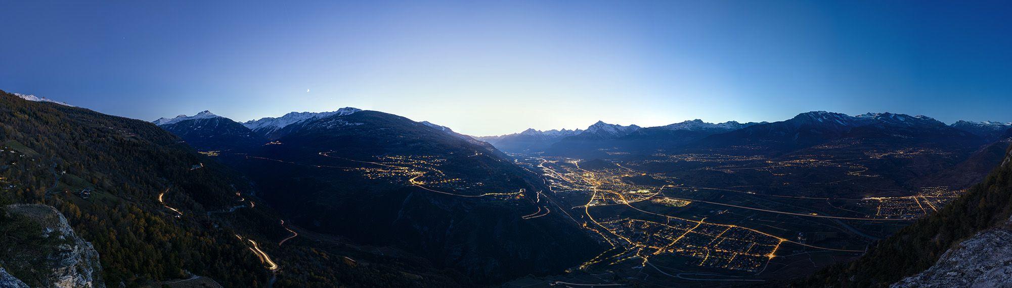 Panorama Sion in Rhone Valley